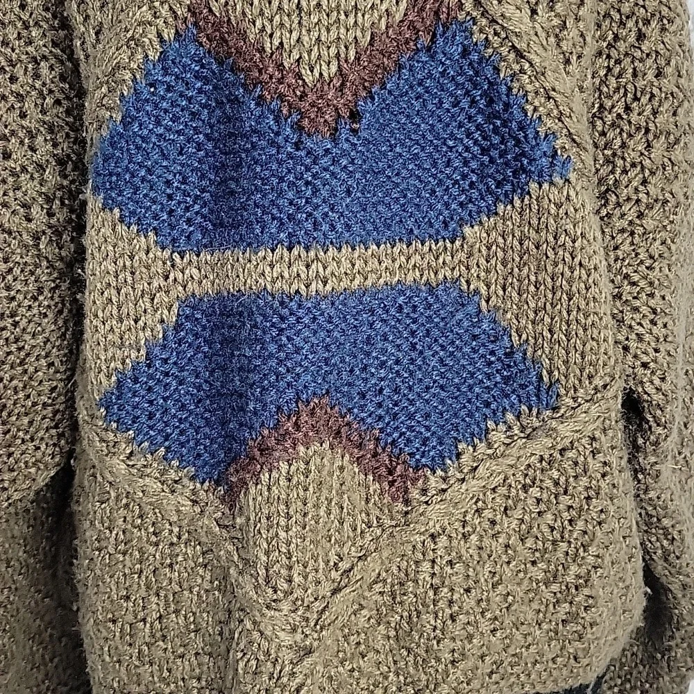 STREET‎ SCENES Multicolored Crochet Heavyweight Men's Sweater Large